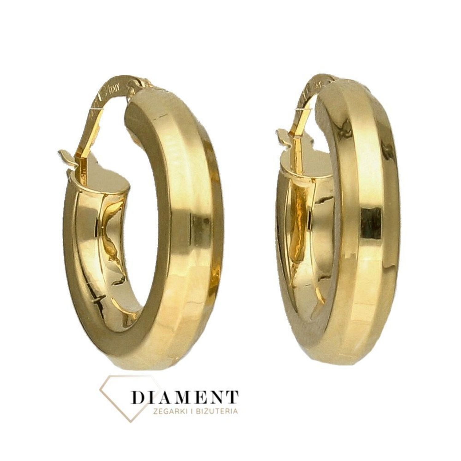 Złote kolczyki koła 585 ' Kanciaste kółka ' KL 2801.jpg